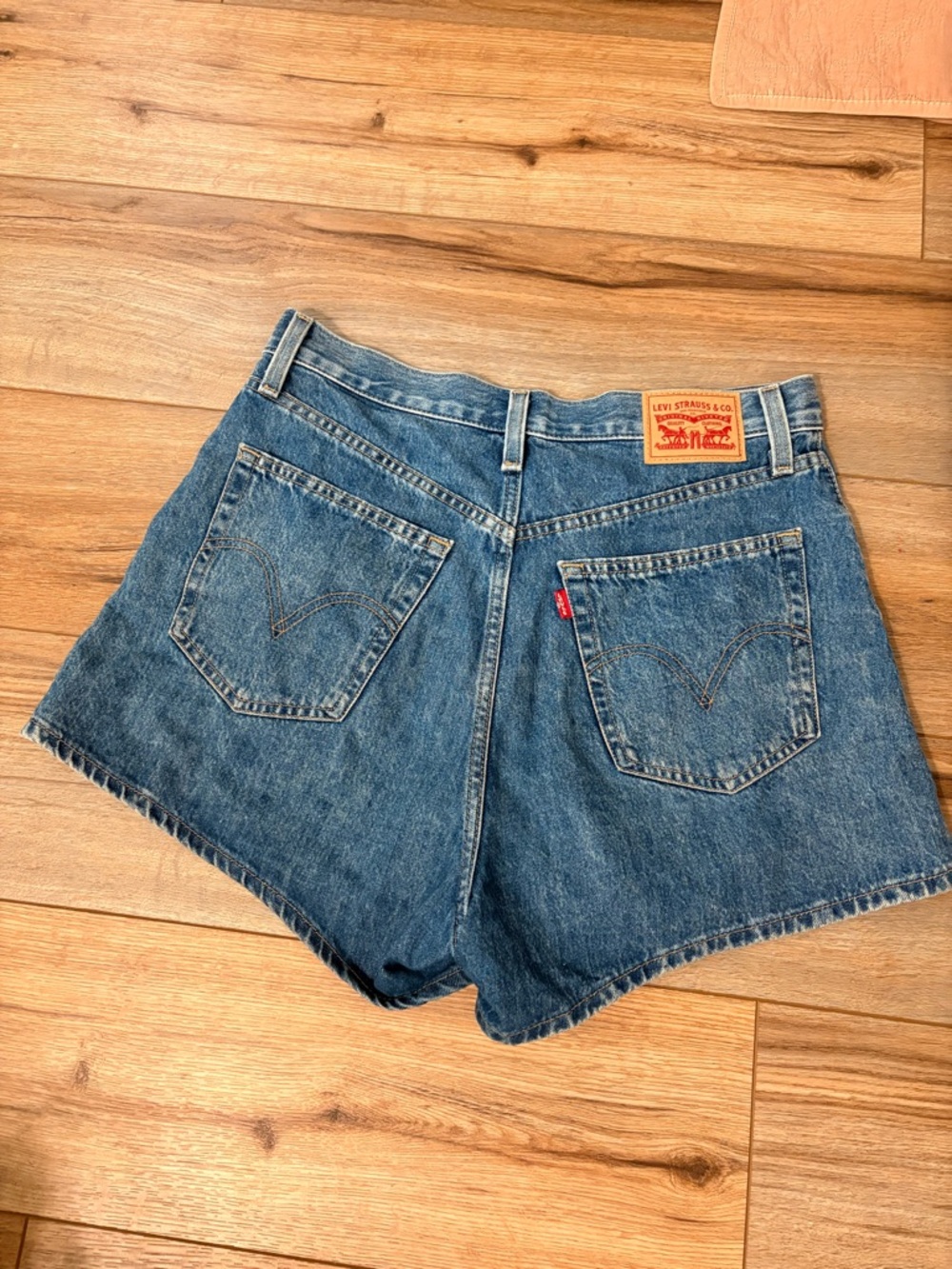 Levi's Medium Blue Denim High-Rise Jean Shorts